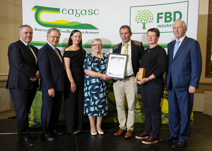 Oliva Hynes pictured receiving her award at the Teagasc FBD Sustainability Awards in 2025