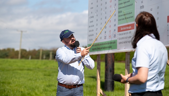 James Dunne speaks at the Winter Milk Open Day