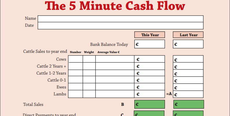 Reviewing finances with a 5 minute cashflow 