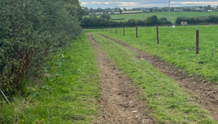 A grass track on Aidan Maguires farm