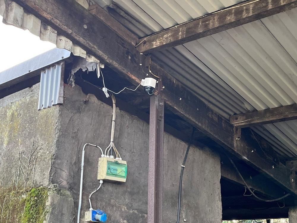 solar camera in shed
