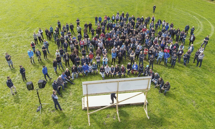 Aerial view of crowds at the Tipperary Demonstration Farm Open Day