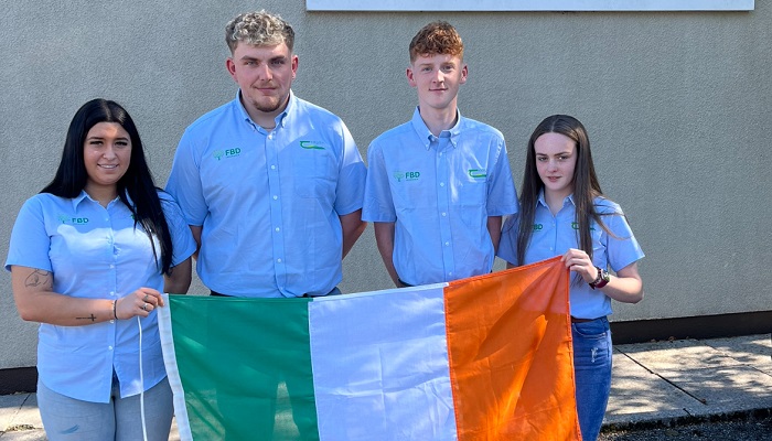 Pictured in advance of the AgroChallenge in Estonia are from left to right: Megan McCarthy, Mountbellew Agricultural College; James Coleman, Mountbellew Agricultural College; Charles Byrne, Ballyhaise Agricultural College; and Avagh Carroll Small, Ballyhaise Agricultural College.