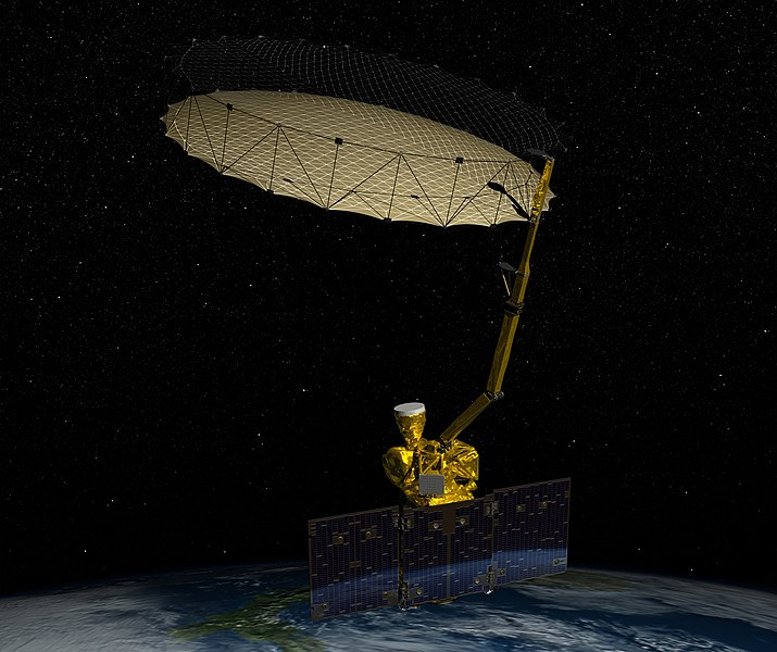 Artist rendering of the Soil Moisture Active Passive spacecraft. Source: NASA