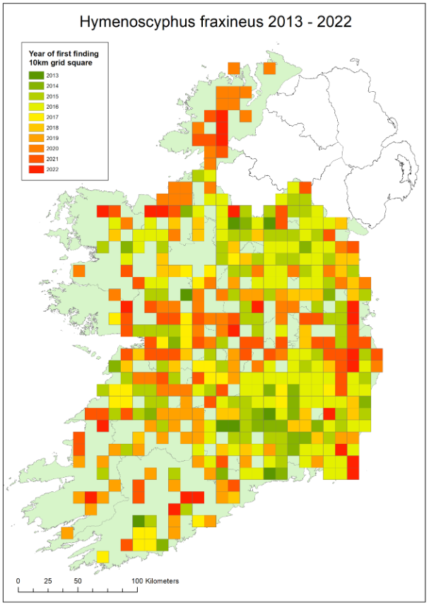 Ash Dieback findings in Ireland 2012 to 2022