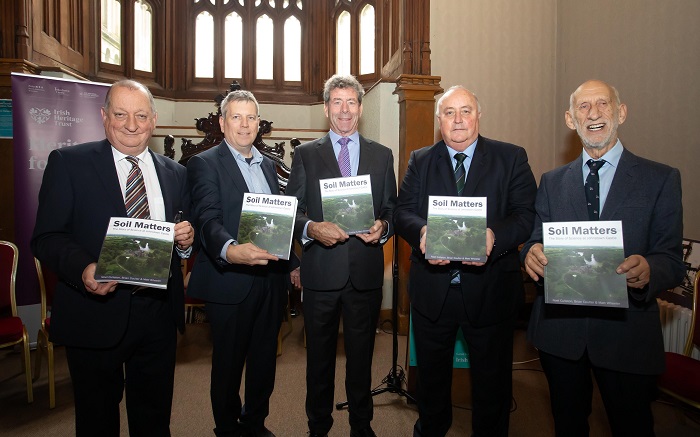 Pictured at the book launch of “ Soil Matters: The Story of Science at Johnstown Castle” (L to R); authors Noel Culleton, Matt Wheeler, Liam Herlihy Teagasc Chairman;  Ger Aherne, Chairman of the Irish Heritage Trust and author Brain Coulter. Photo; Mary Browne