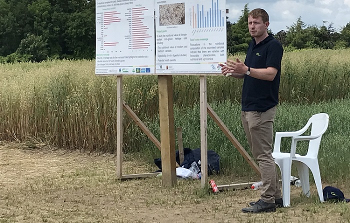 Cathal McCabe speaking at Crops and Cover Crop Cultivations 2023