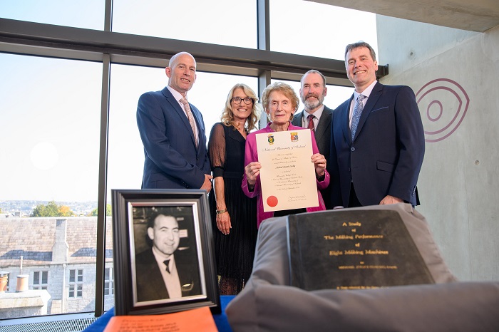 The family of Michael Cowhig attended a special ceremony on the campus where a Masters degree, awarded posthumously for his work. Michael was a victim of the Tuskar Rock air crash in 1968. He had submitted a thesis for a Masters to UCC towards a Masters qualification shortly before the crash. Pictured at the ceremony were Kathleen Anglin and Cowhig children David, Mary, Michael and William. Pic Da