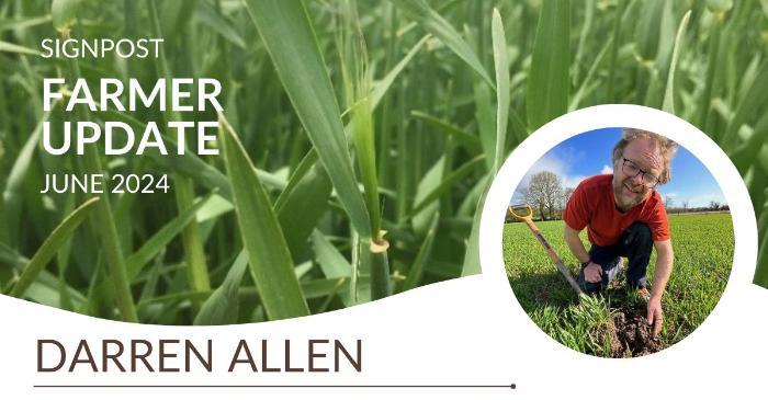 Graphic containing a picture of barley and Darren Allen