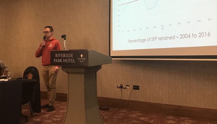 David Walsh-Kemmis speaking at the National Malting barley conference