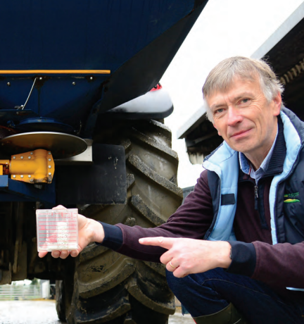 Dermot Forristal pictured with a fertiliser spreader