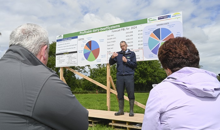Dr Padraig French speaking at the Tipperary Dairy Calf to Beef Farm Open Day