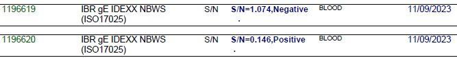 IBR test results