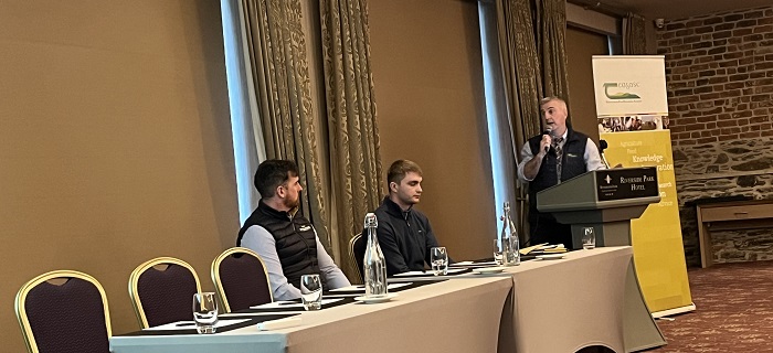 Eoin McDonald and Edward Neale joined Ciaran Hickey at the Teagasc Malting Barley Conference