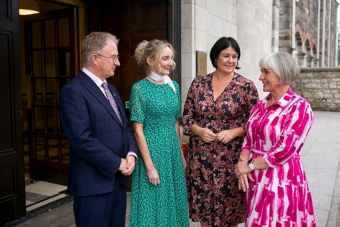 Pictured at EuroSense 2024, the 11th European Conference on Sensory and Consumer Research, taking place in the RDS Dublin are Professor Frank O’Mara, Teagasc Director with chairs of EuroSense 2024 and Teagasc researchers Dr Eimear Gallagher, Dr Emily Crofton and Dr Sinéad McCarthy.