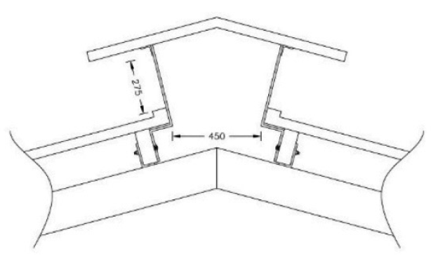 Protected ridge with upstands