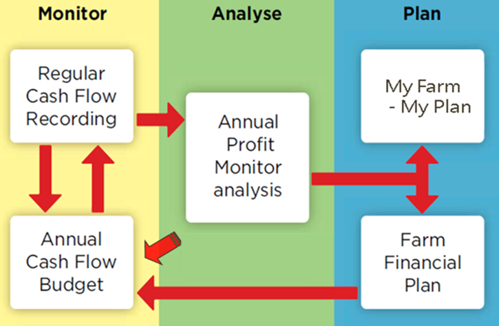 The Teagasc Farm Business Monitoring System - Teagasc farm business monitoring system covering regular cash flow monitoring, yearly benchmarking analysis and forward financial planning for the farm