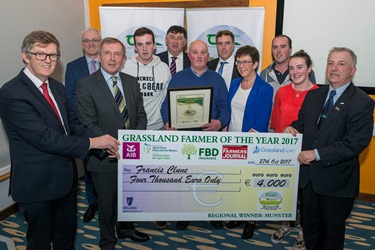Francis Clune, Newgrove, Tulla, Co. Clare   - Munster region winner Grassland Farmer of the year