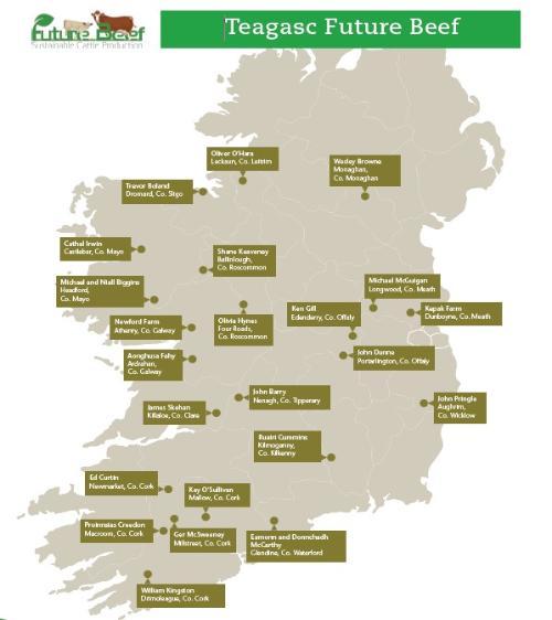 Location map for Future Beef farmers