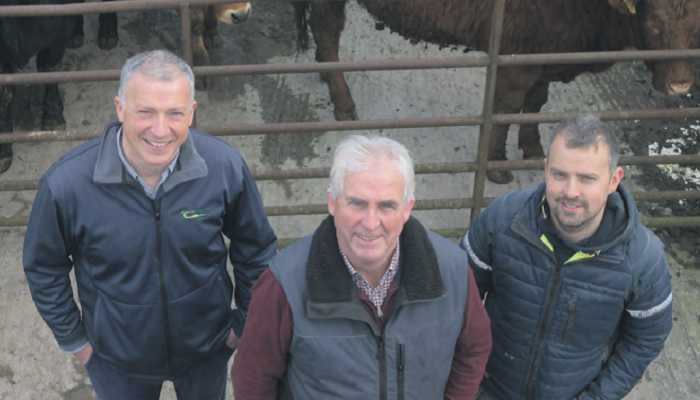 Gabriel Trayers and Michael and Niall Biggins pictured on farm