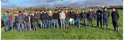 Gurteen Agrictural College Level 6 advance drystock students and lectures visiting Newford farm