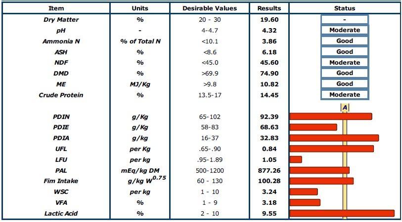 Silage sample results