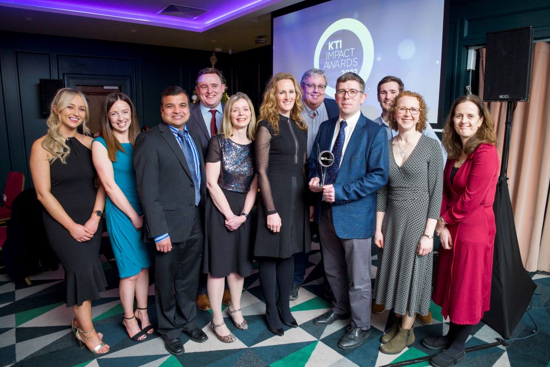 Pictured receiving an Industry Engagement Award at KTI Impact Award