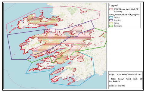 Graphic showing Kerry West Cork Co-operation sub-regions