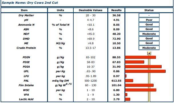 Silage sample results