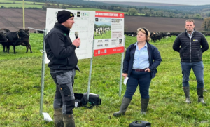 Farmer speaking at a farm walk