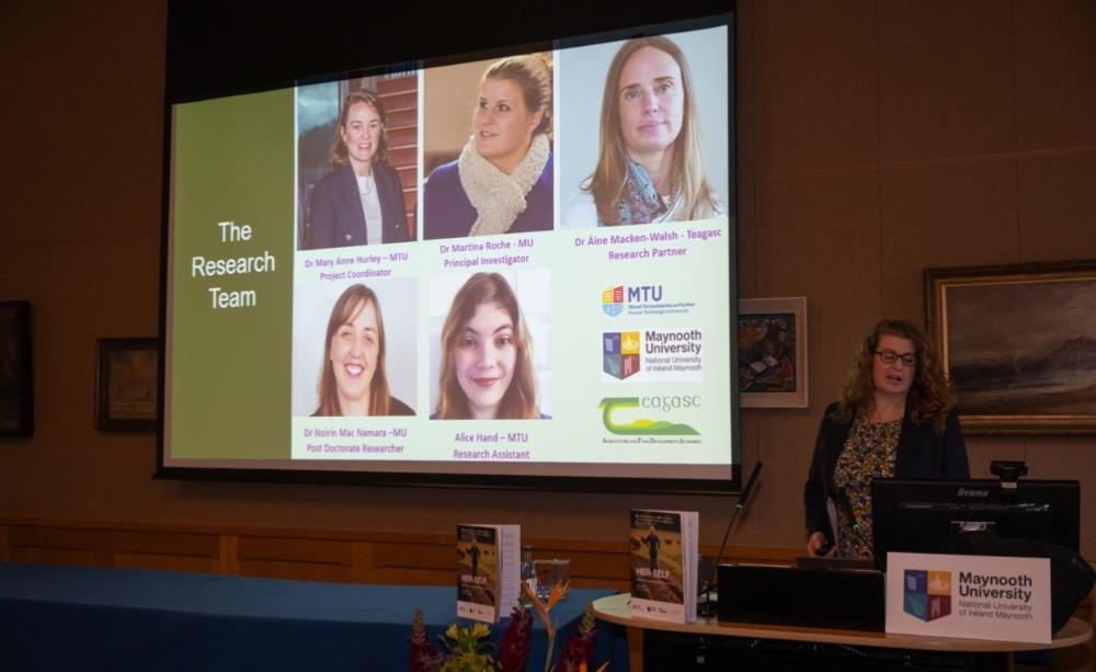 Dr Martina Roche of Maynooth University's Department of Geography speaks at the launch
