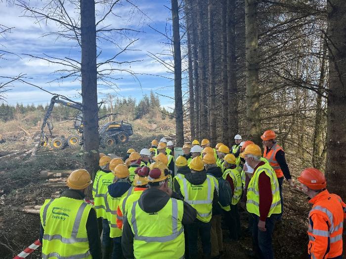 Group watching a Post Storm Forestry Harvesting Demonstration
