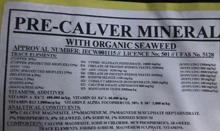 Pre calving mineral
