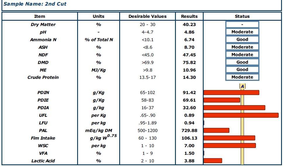Silage sample results