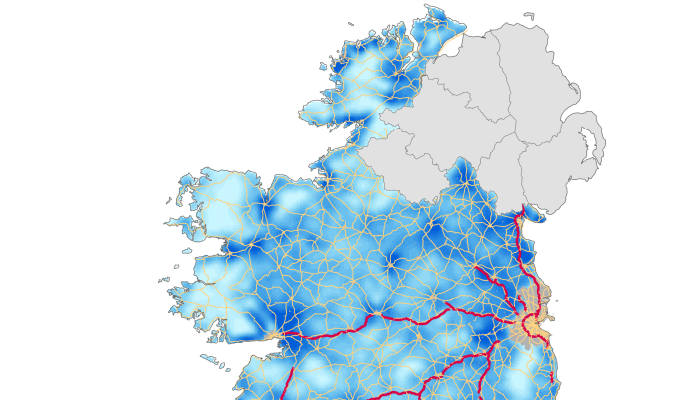 Rural housing density in Ireland - Map of the Month