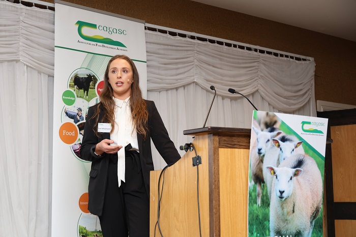 Sarah Woodmartin speaking at the Teagasc National Sheep Conference in Tuam