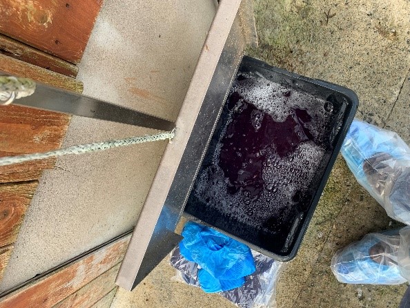 Simple Foot Dip at Entrance to Bird House