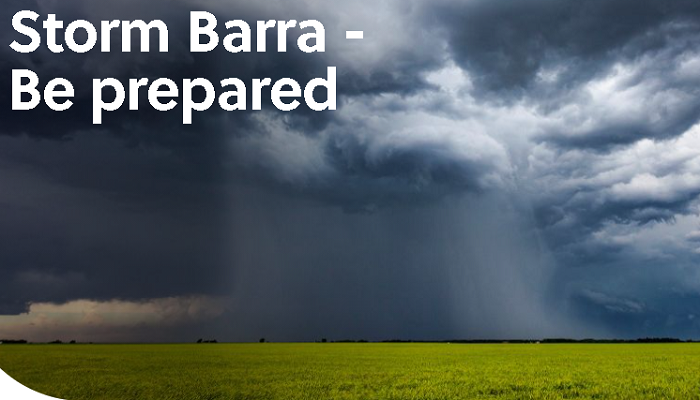 Advice for Farmers facing Storm Barra