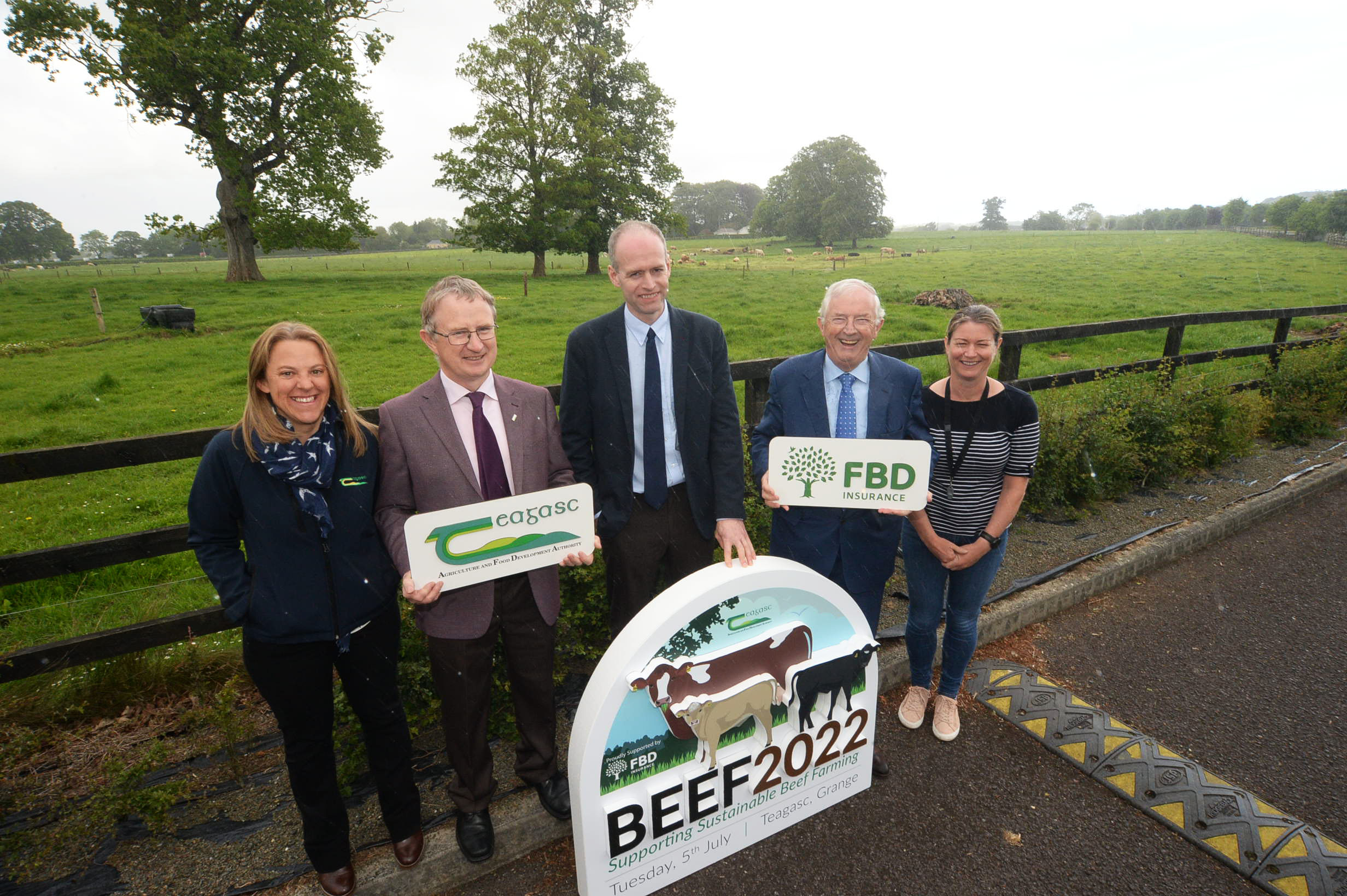 Pictured at the official launch of the Teagasc Beef2022 Open Day, planned for Tuesday, 5th July, at the Teagasc, Animal & Grassland, Research and Innovation Centre, Grange, County Meath, and sponsored by FBD Trust were: