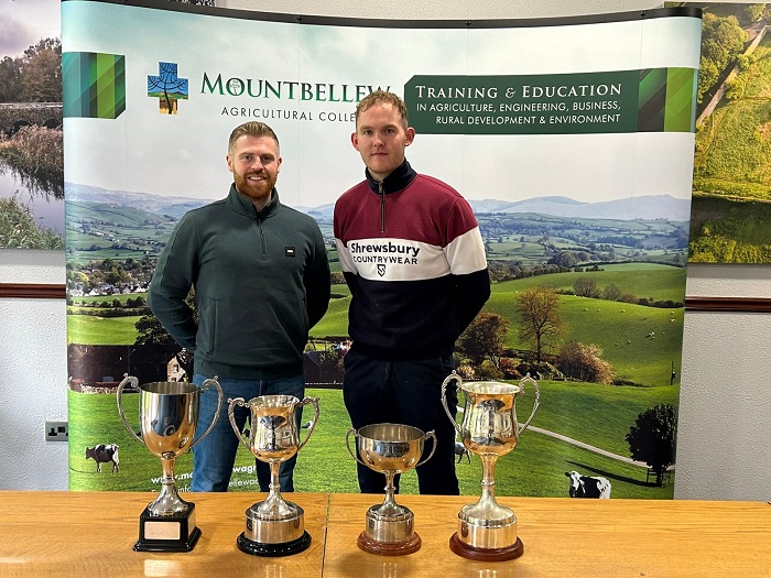 Christopher Scally and Ciarán Kinahan pictured with the trophies won over 2024