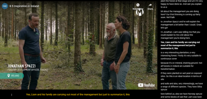 Example of the filming process and video tutorial where we meet private forest owners in Ireland and we share on the progress of their family forest transformation journey form plantation to multipurpose close-to-nature forest