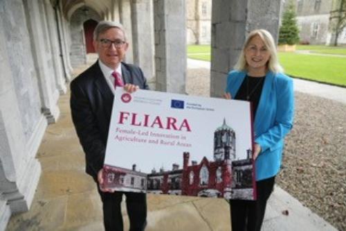 President of University of Galway Professor Ciaran O hOgartaigh and FLIARA project Lead Associate Professor Maura Farrell