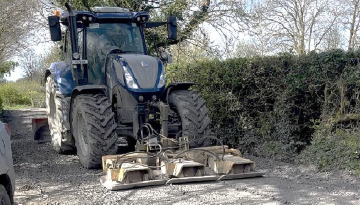 resurfacing a roadway on the Tipperary Calf to Beef Demo farm