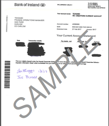 If you don't have company headed paper we will require a copy of the header details of your new bank account, showing the account name and your BIC, IBAN, NSC and ACCOUNT NUMBER which will need to be signed and dated with the signatories name in block capitals also as well as their position in the organisation.