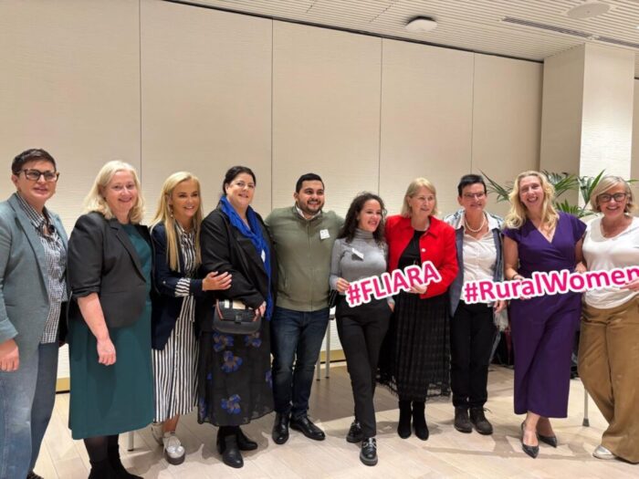 Members of the EU-funded FLIARA Project pictured with Maria Walsh MEP, Rose O'Donovan Agra Facts, and Ambassador Cait Moran, who kindly hosted FLIARA in the European Parliament