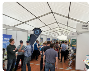A large white tent set up for AgTech Ireland's 21 companies.