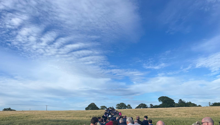 Crowds at Don Somers farm walk