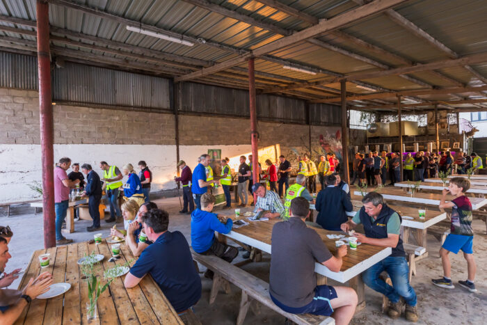 Farmers enjoying refreshments at the Teagasc/Dairygold event