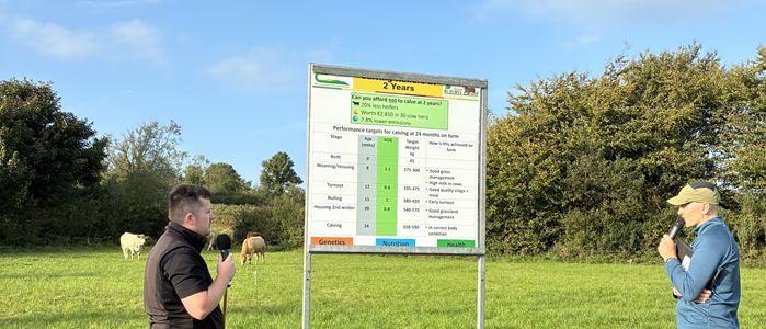Ross Fitzgerald and James Skehan pictured at the farm walk