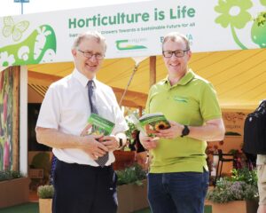 Professor Frank O’Mara, Teagasc Director, and Dónall Flanagan, Teagasc author of the publication and Nursery Stock / Ornamentals Specialised Advisor